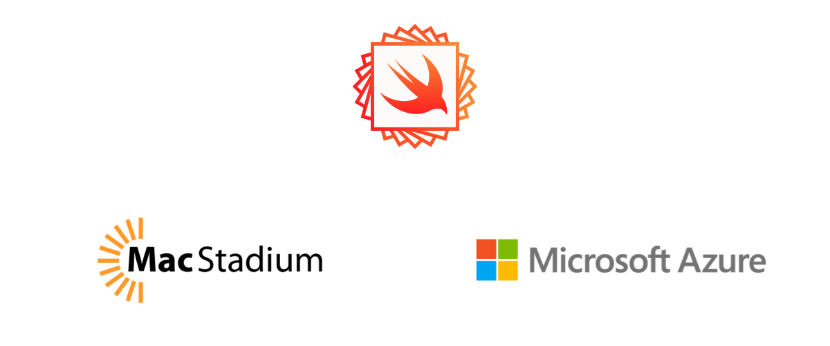 Logo images for the Swift Package Index, MacStadium, and Microsoft Azure